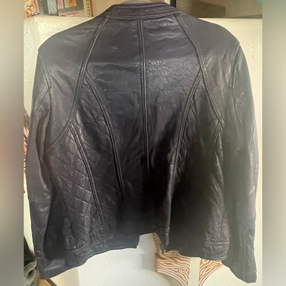 Michael Kors purple leather jacket - Picture 2 of 3